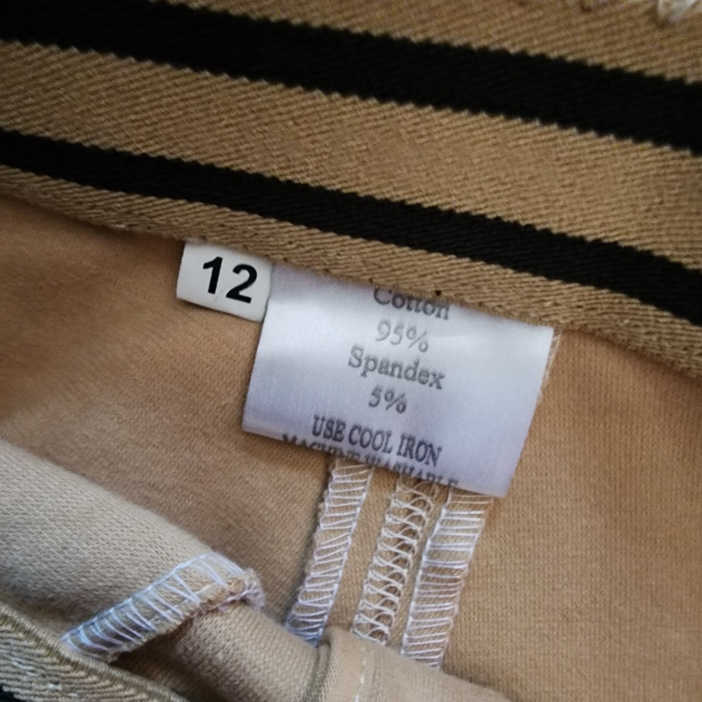 Ladies beige cotton breeches, ladies size 12