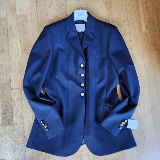 Ascott Outfitters ladies navy wool show jacket with velvet collar ladies size 16/18