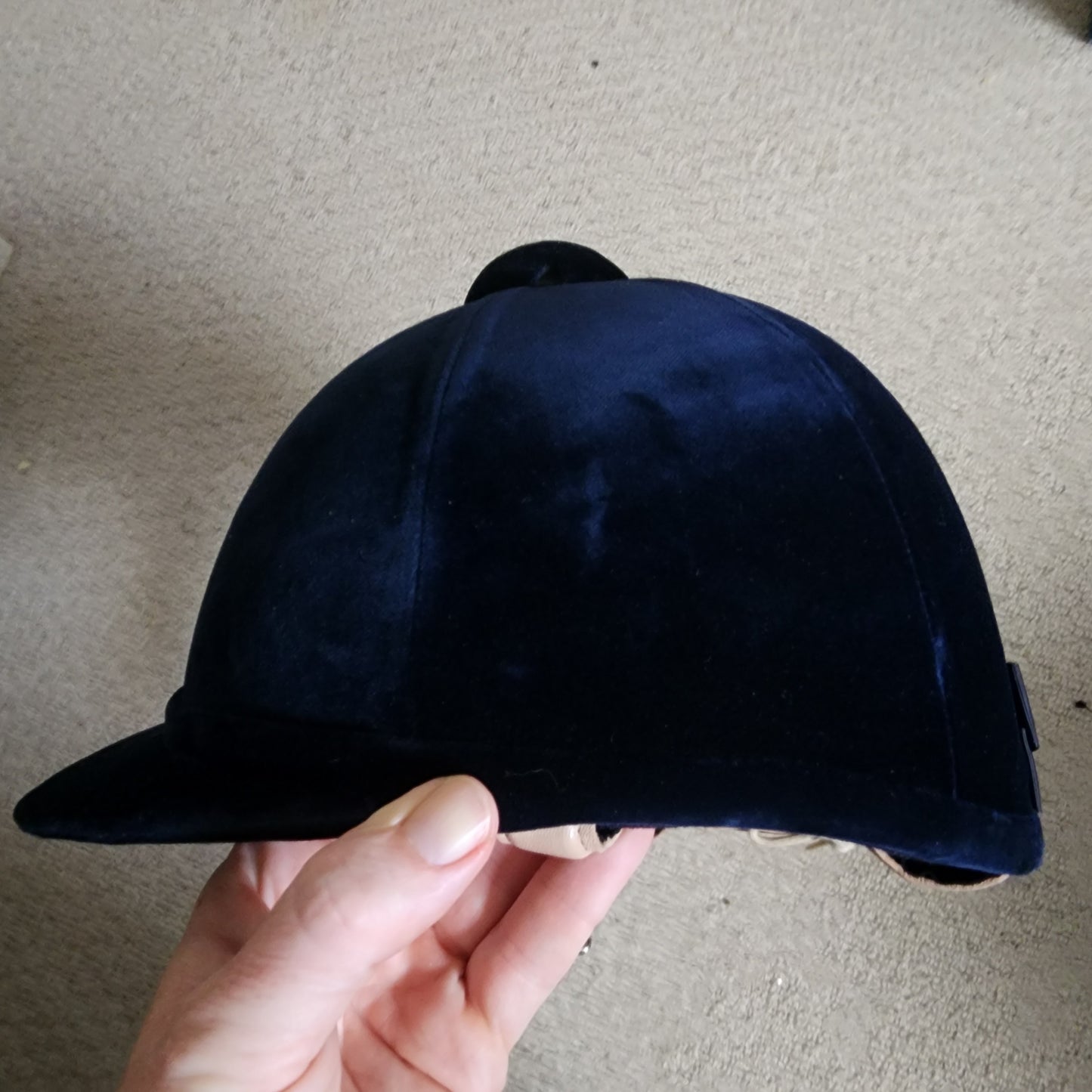 Charles Owen navy velvet Show Jumper XP helmet, size 50 (XS)