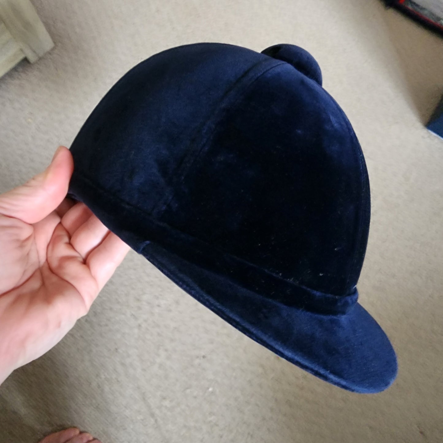 Charles Owen navy velvet Show Jumper XP helmet, size 50 (XS)