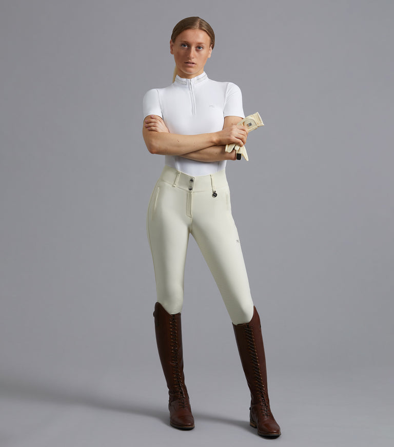 Premier Equine Aradina Ladies Full Seat Gel Competition Riding Breeches - Vanilla