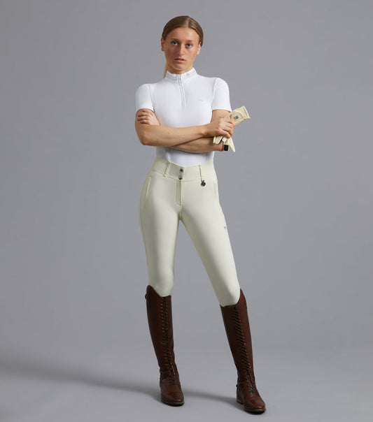 Premier Equine Aradina Ladies Full Seat Gel Competition Riding Breeches - Vanilla