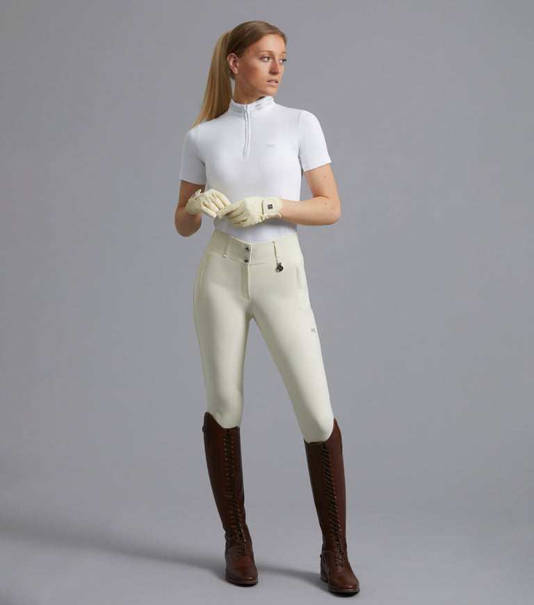 Premier Equine Aradina Ladies Full Seat Gel Competition Riding Breeches - Vanilla