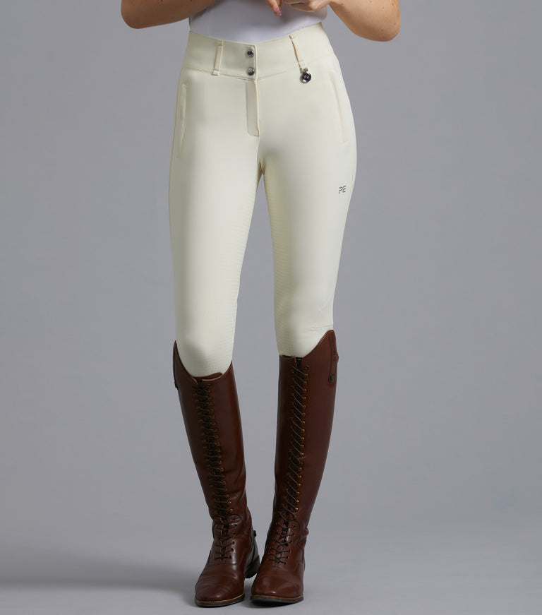 Premier Equine Aradina Ladies Full Seat Gel Competition Riding Breeches - Vanilla