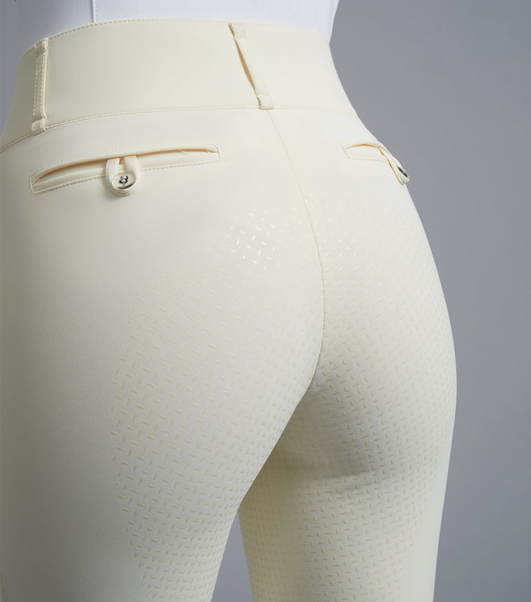 Premier Equine Aradina Ladies Full Seat Gel Competition Riding Breeches - Vanilla