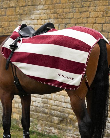 Premier Equine Vellus Horse Fleece Exercise Rug Green/White