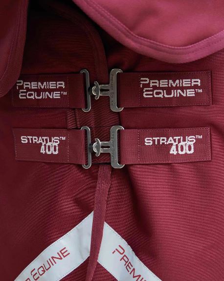 Premier Equine Stratus 1200 Series 400g Turnout Rug with Classic Neck Cover (Navy or Burgundy)