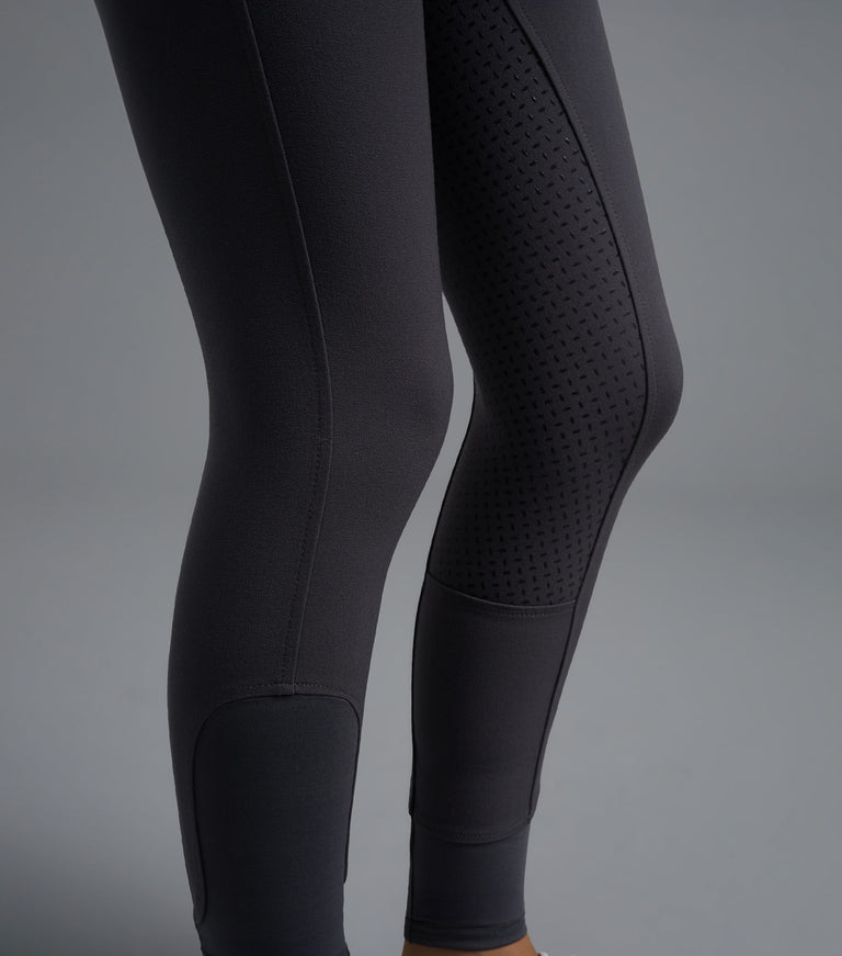 Premier Equine Delta Ladies Full Seat Gel Riding Breeches - grey, navy & black