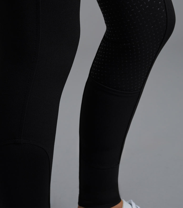 Premier Equine Delta Ladies Full Seat Gel Riding Breeches - grey, navy & black