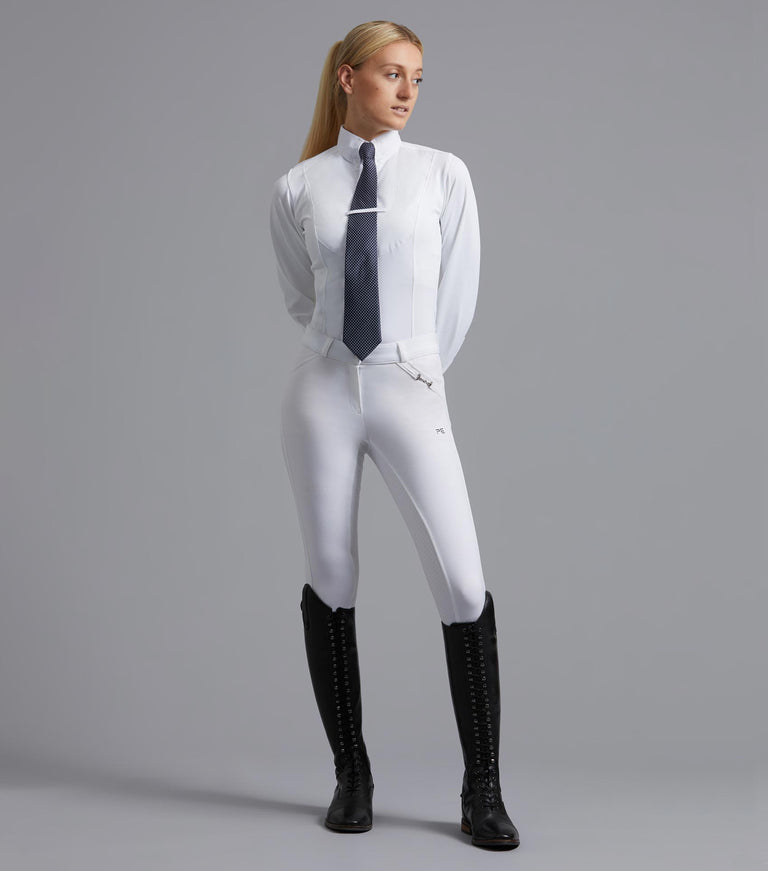 Premier Equine Delta Ladies Full Seat Gel Riding Breeches - white