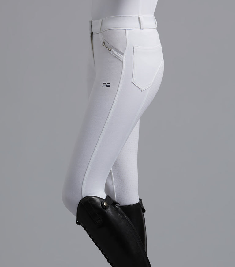 Premier Equine Delta Ladies Full Seat Gel Riding Breeches - white