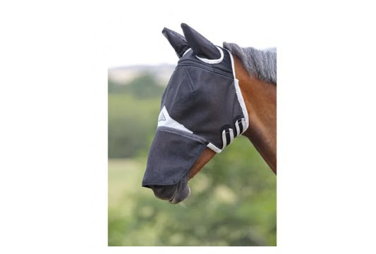 Shires fly mask with nose protection. Small pony size