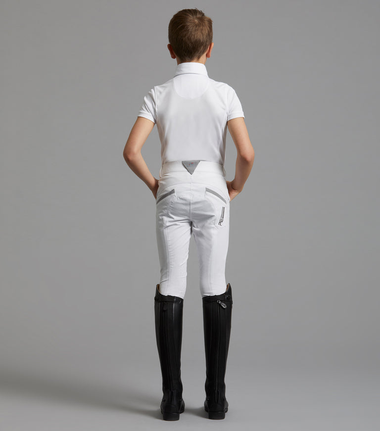 Premier Equine Gando Boys Competition Gel Knee Riding Breeches (white)
