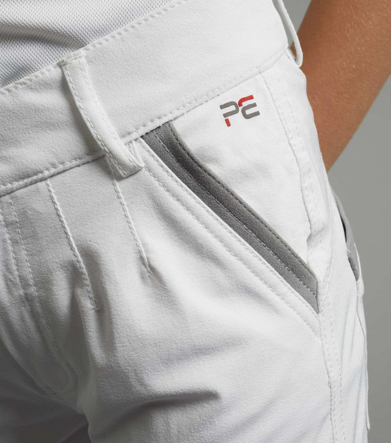 Premier Equine Gando Boys Competition Gel Knee Riding Breeches (white)