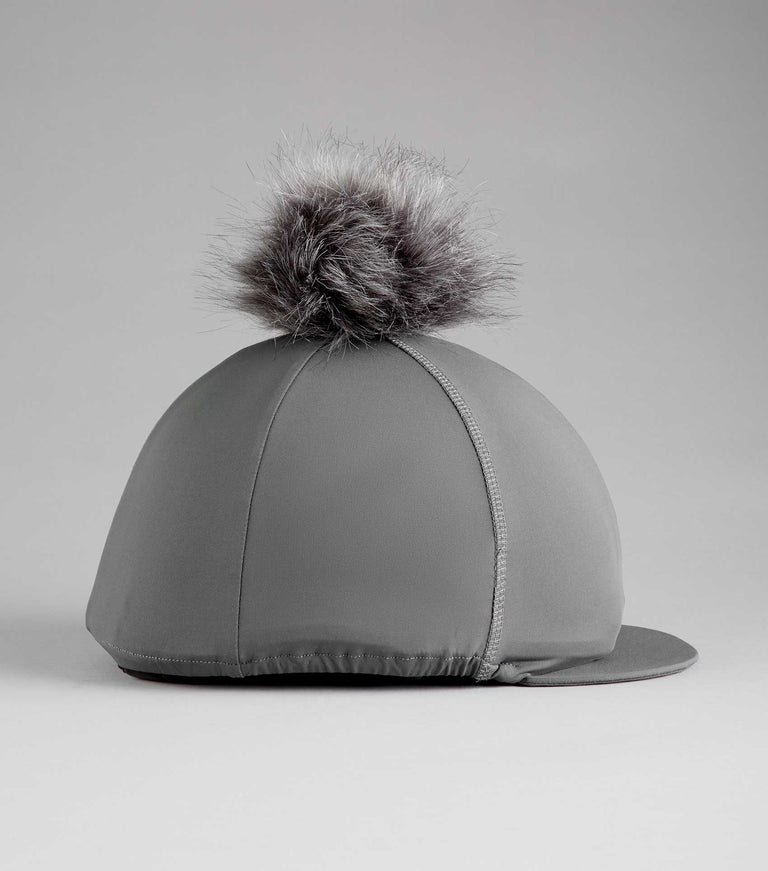 Premier Equine Hat Silk (helmet / hat cover) with detachable Faux Fur Pom Pom