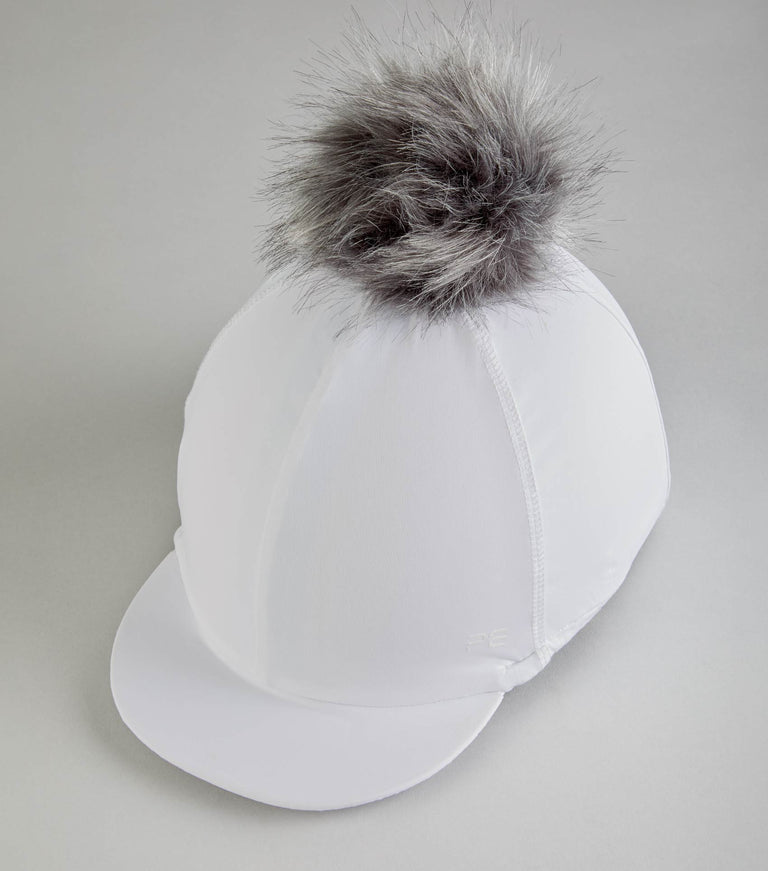 Premier Equine Hat Silk (helmet / hat cover) with detachable Faux Fur Pom Pom