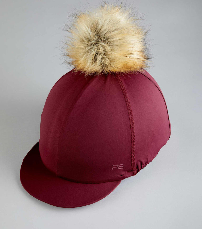 Premier Equine Hat Silk (helmet / hat cover) with detachable Faux Fur Pom Pom