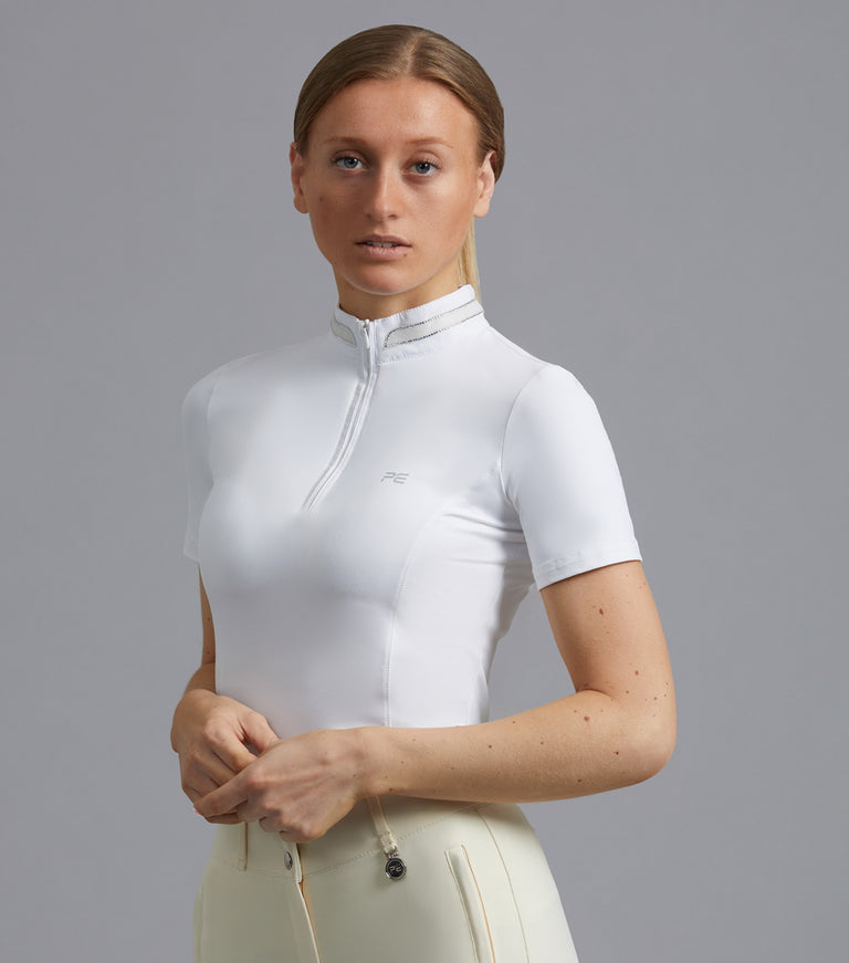 Premier Equine Maria Diamante Show Shirt- white