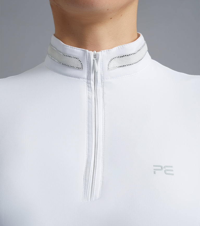 Premier Equine Maria Diamante Show Shirt- white