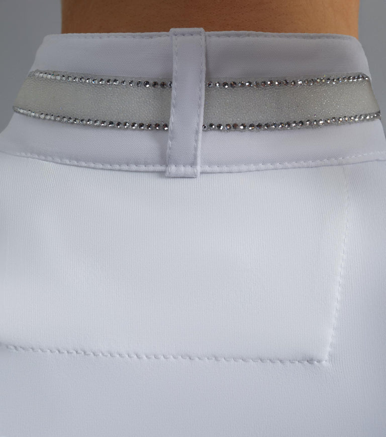 Premier Equine Maria Diamante Show Shirt- white