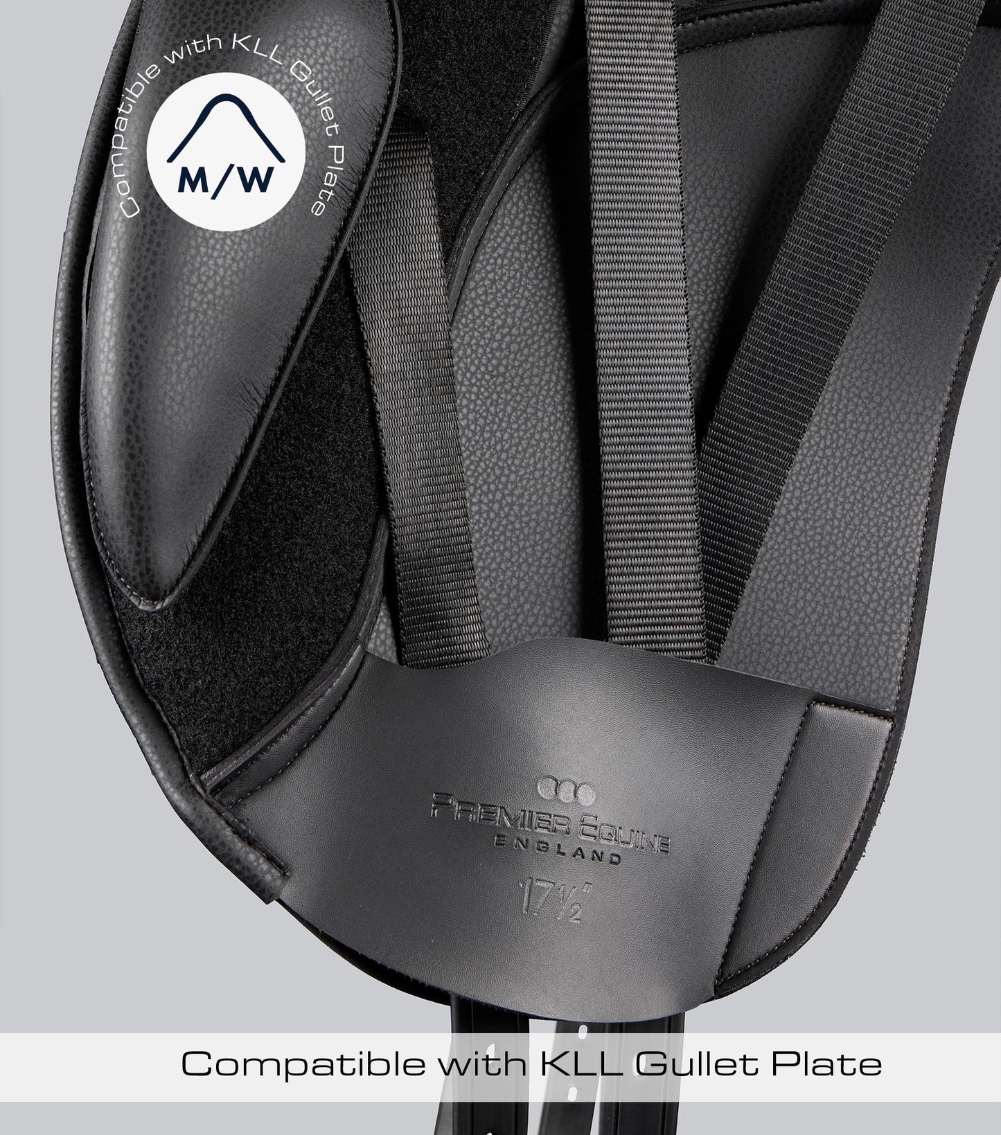 Description:Reims Syntetic Mono Flap Dressage Saddle_Colour:Black_Position:2