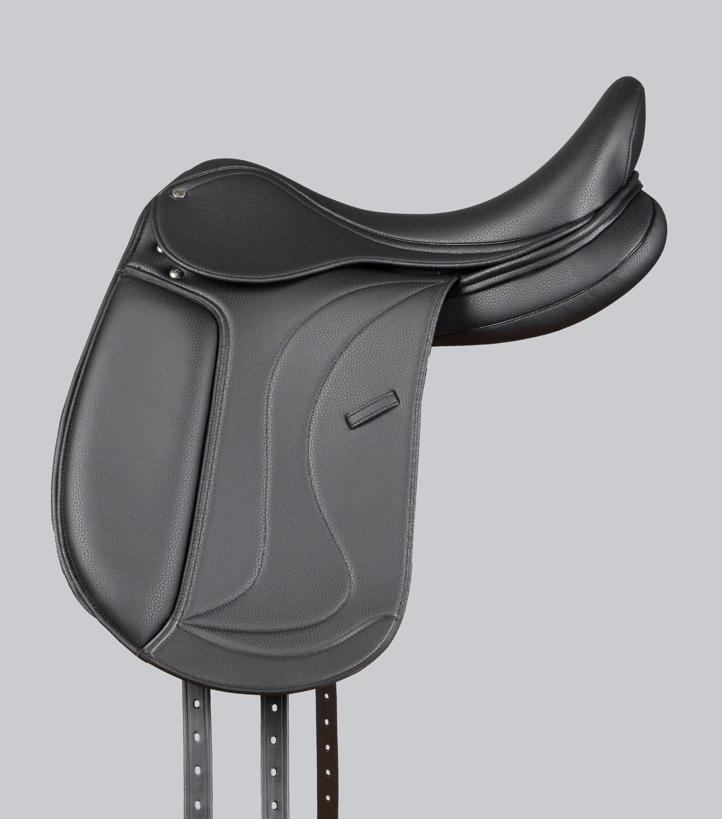 Description:Reims Syntetic Mono Flap Dressage Saddle_Colour:Black_Position:3