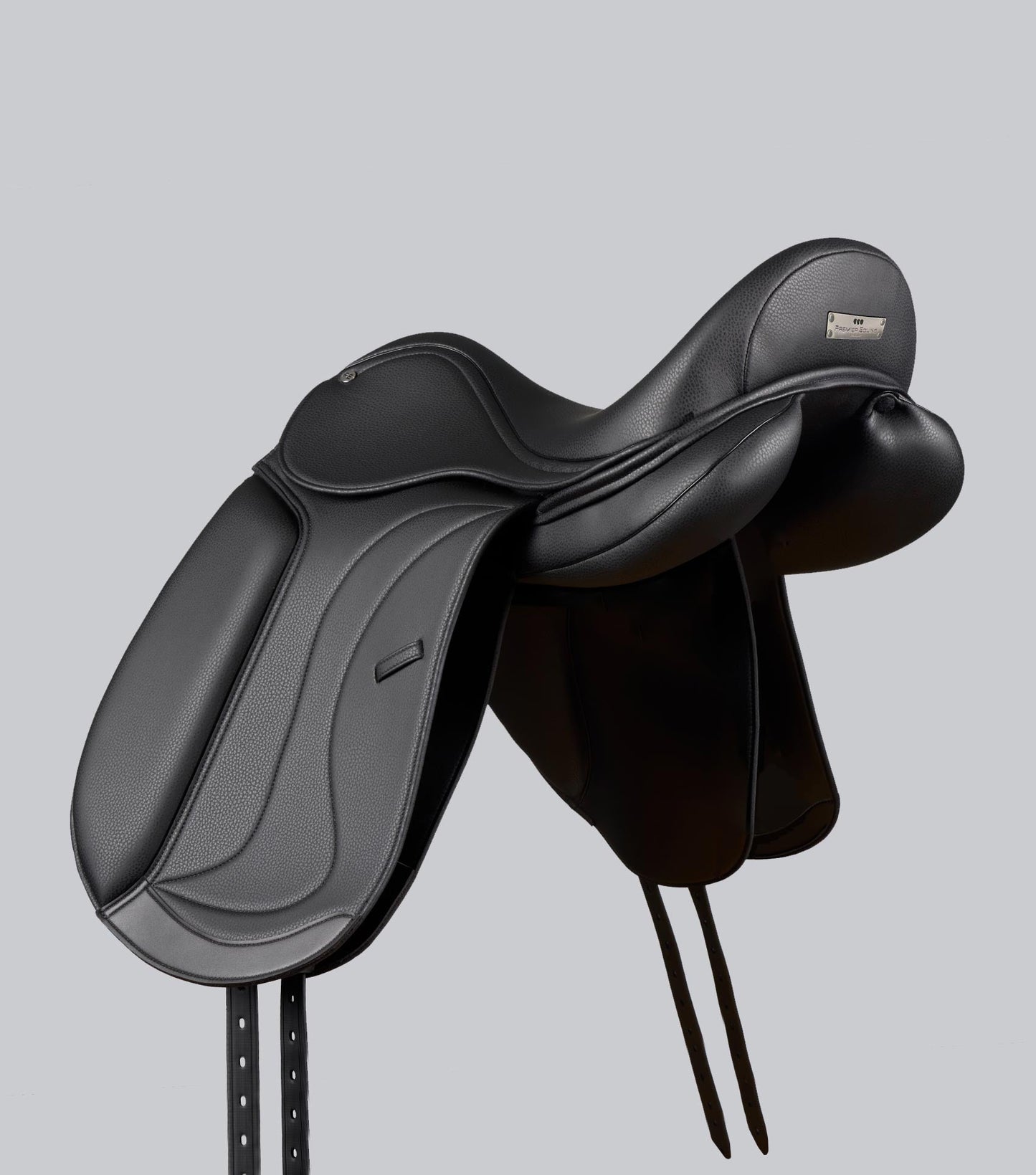Description:Reims Syntetic Mono Flap Dressage Saddle_Colour:Black_Position:4