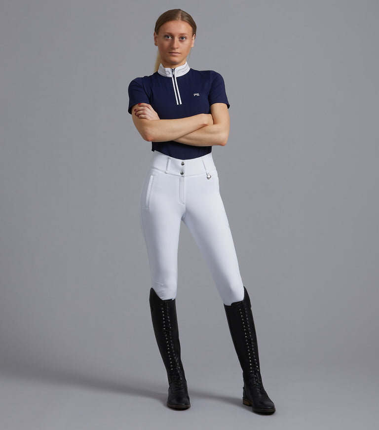Premier Equine Aradina Ladies Full Seat Gel Competition Riding Breeches - white