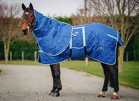 Canter for Cancer navy quilted 200g doona (with detachable neck) stable rug 4.6".