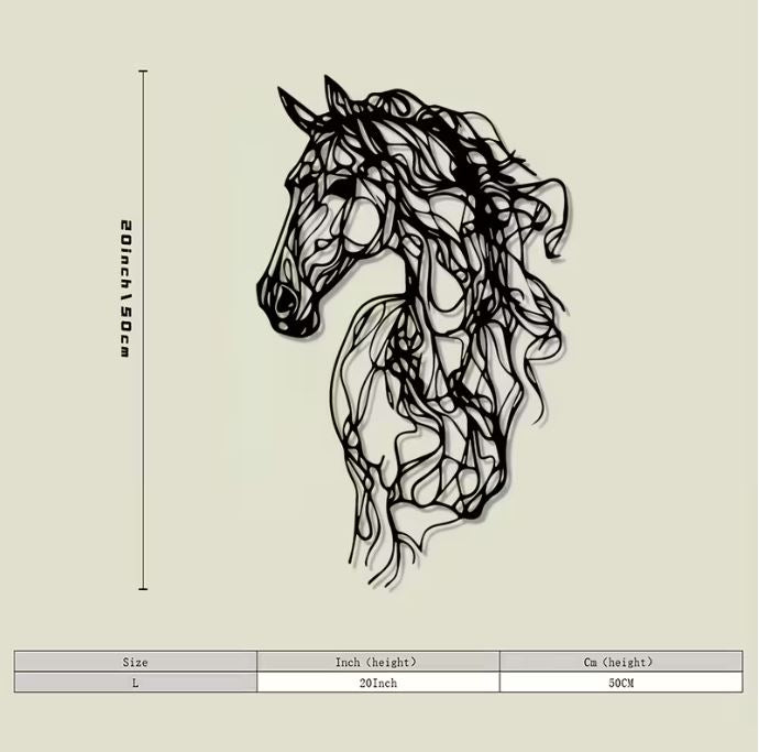 Horse metal wall art - 50cm tall