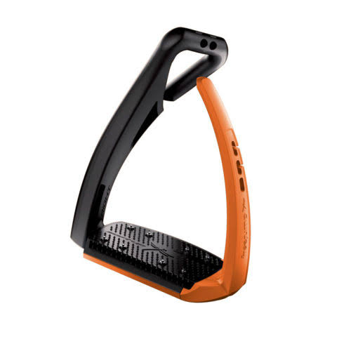 Free Jump orange and black Soft Up Pro stirrups