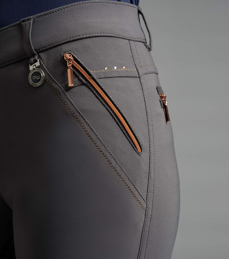 Premier Equine Milliania Ladies Full Seat Gel Riding Breeches - anthracite (grey)