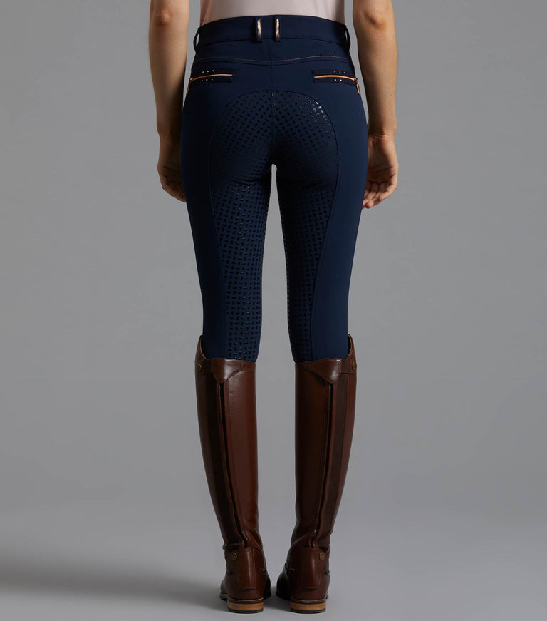 Premier Equine Milliania Ladies Full Seat Gel Riding Breeches - Navy