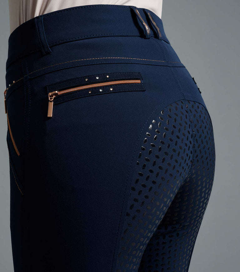 Premier Equine Milliania Ladies Full Seat Gel Riding Breeches - Navy