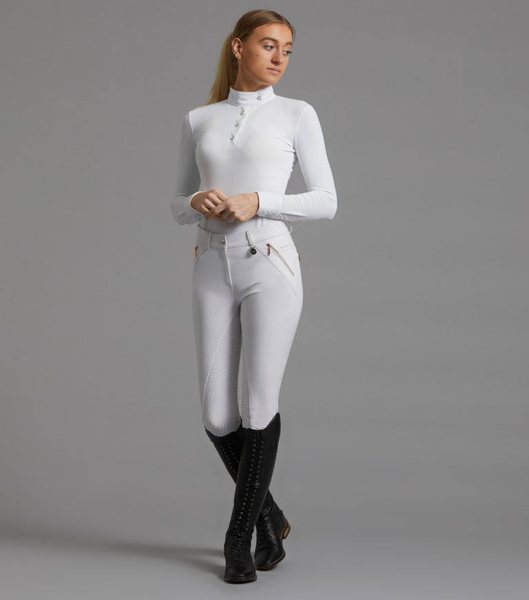 Premier Equine Milliania Ladies Full Seat Gel Riding Breeches - white