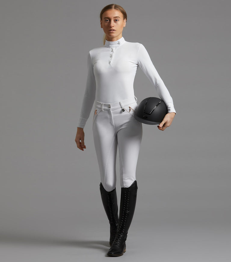 Premier Equine Milliania Ladies Full Seat Gel Riding Breeches - white