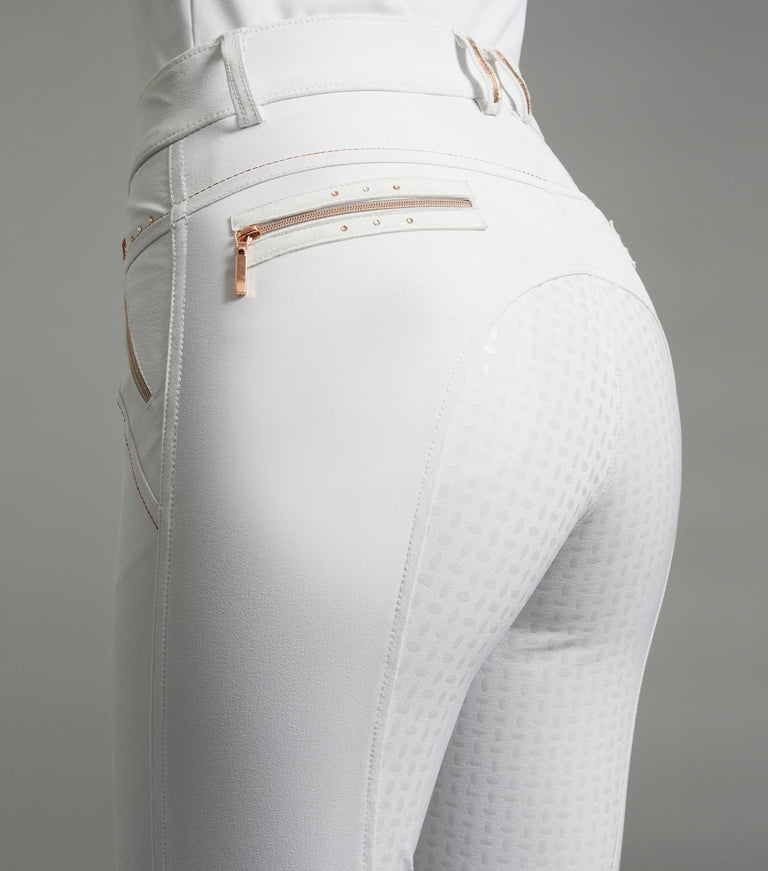 Premier Equine Milliania Ladies Full Seat Gel Riding Breeches - white