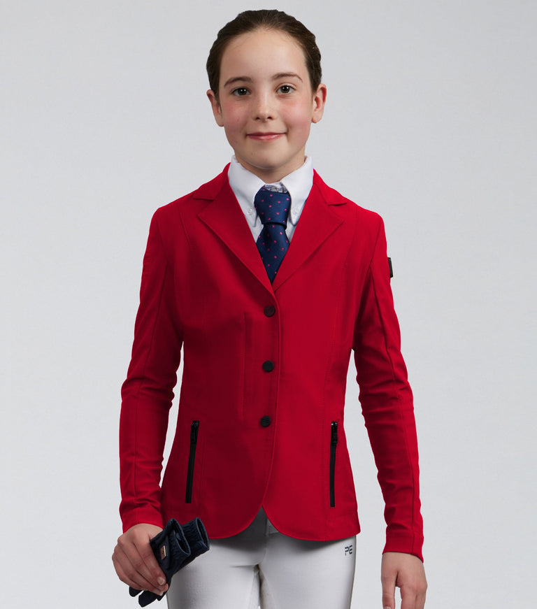 Premier Equine Evinco Girls Competition Jacket - London Red