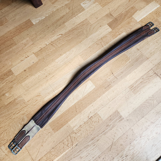 Brown leather elasticated girth 50". Pre loved