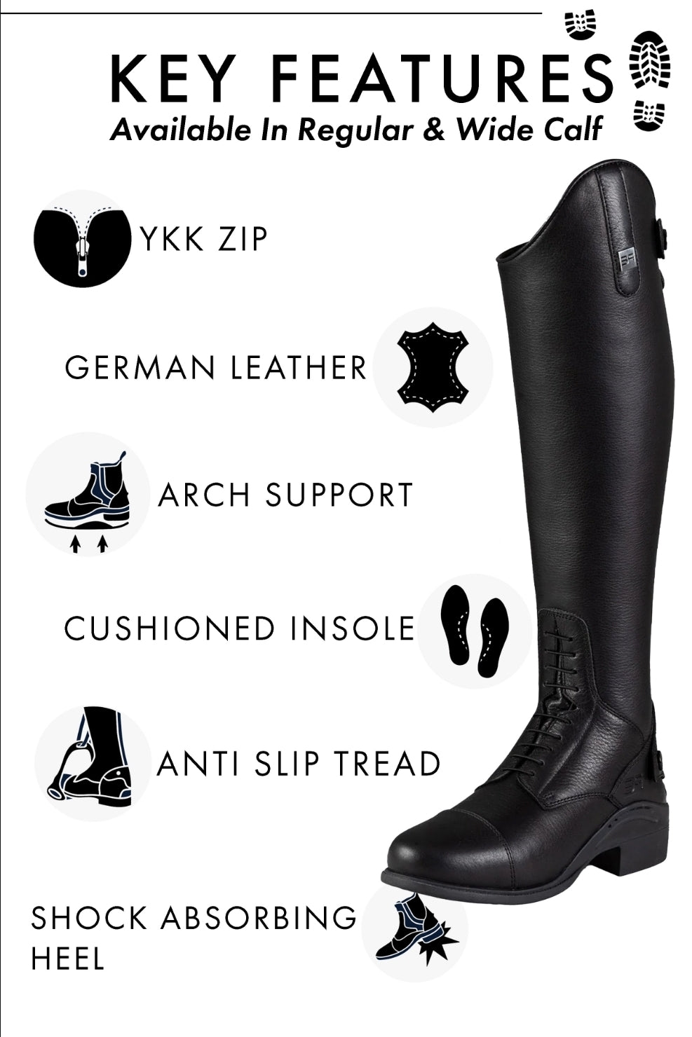 Premier Equine Vallardi Ladies Leather Field Tall Riding Boot - Brown