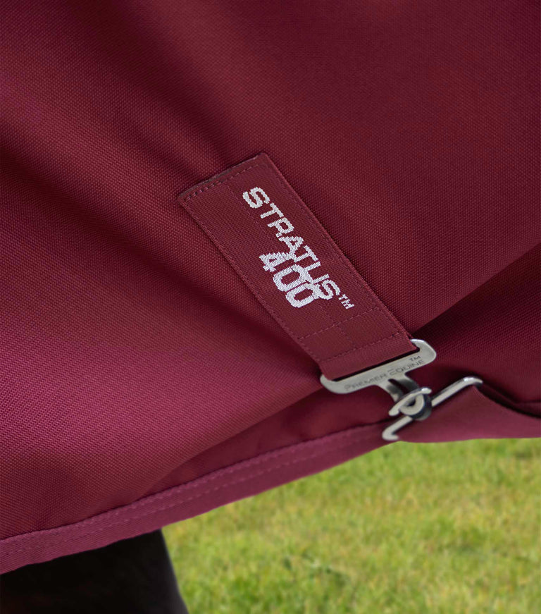 Premier Equine Stratus 1200 Series 400g Turnout Rug with Classic Neck Cover (Navy or Burgundy)