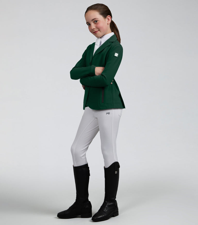 Premier Equine Evinco Girls Competition Jacket - Alpine Green