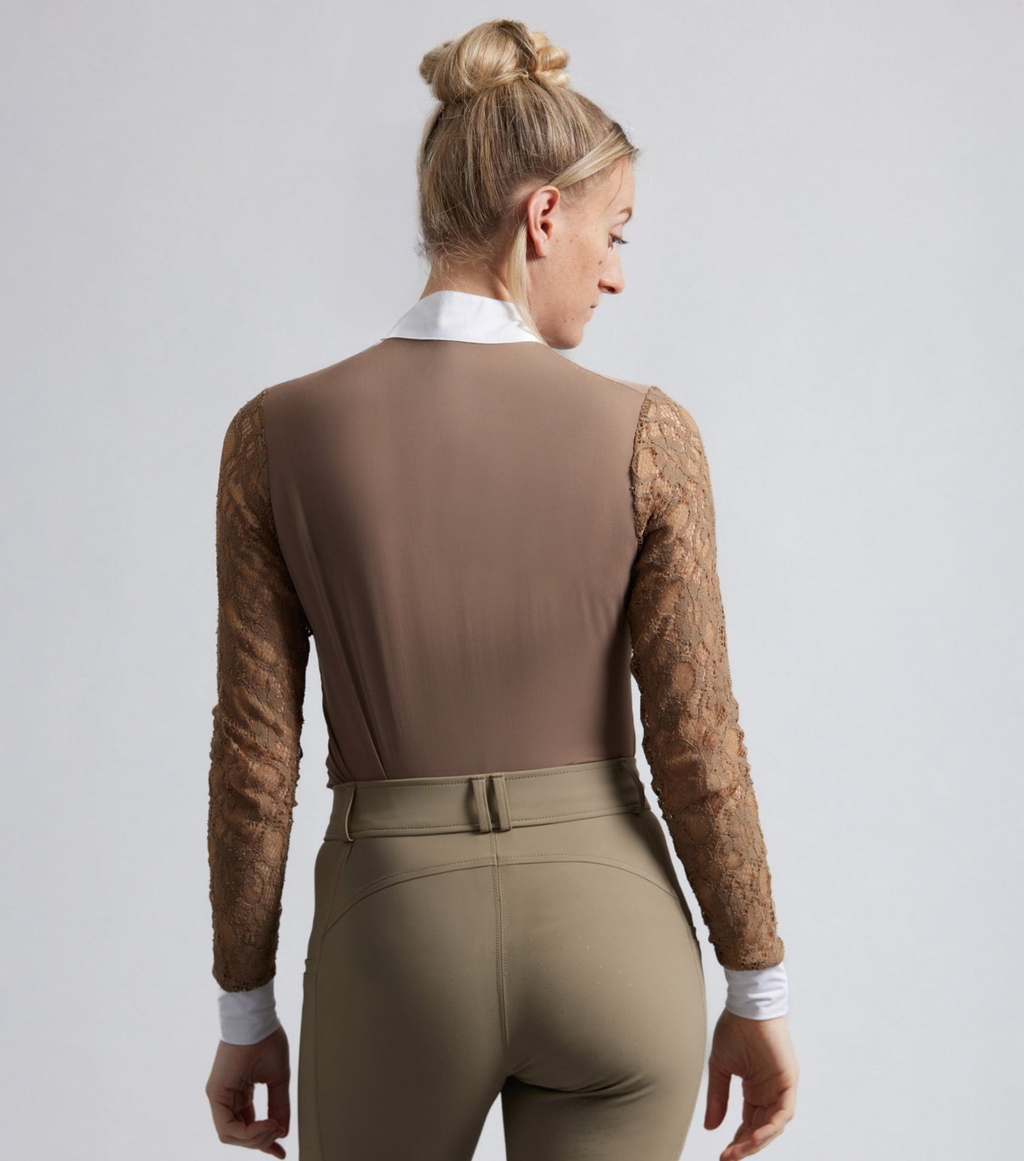 Description:Salento Ladies Long Sleeve Riding Top_Colour:Fossil_Position:2