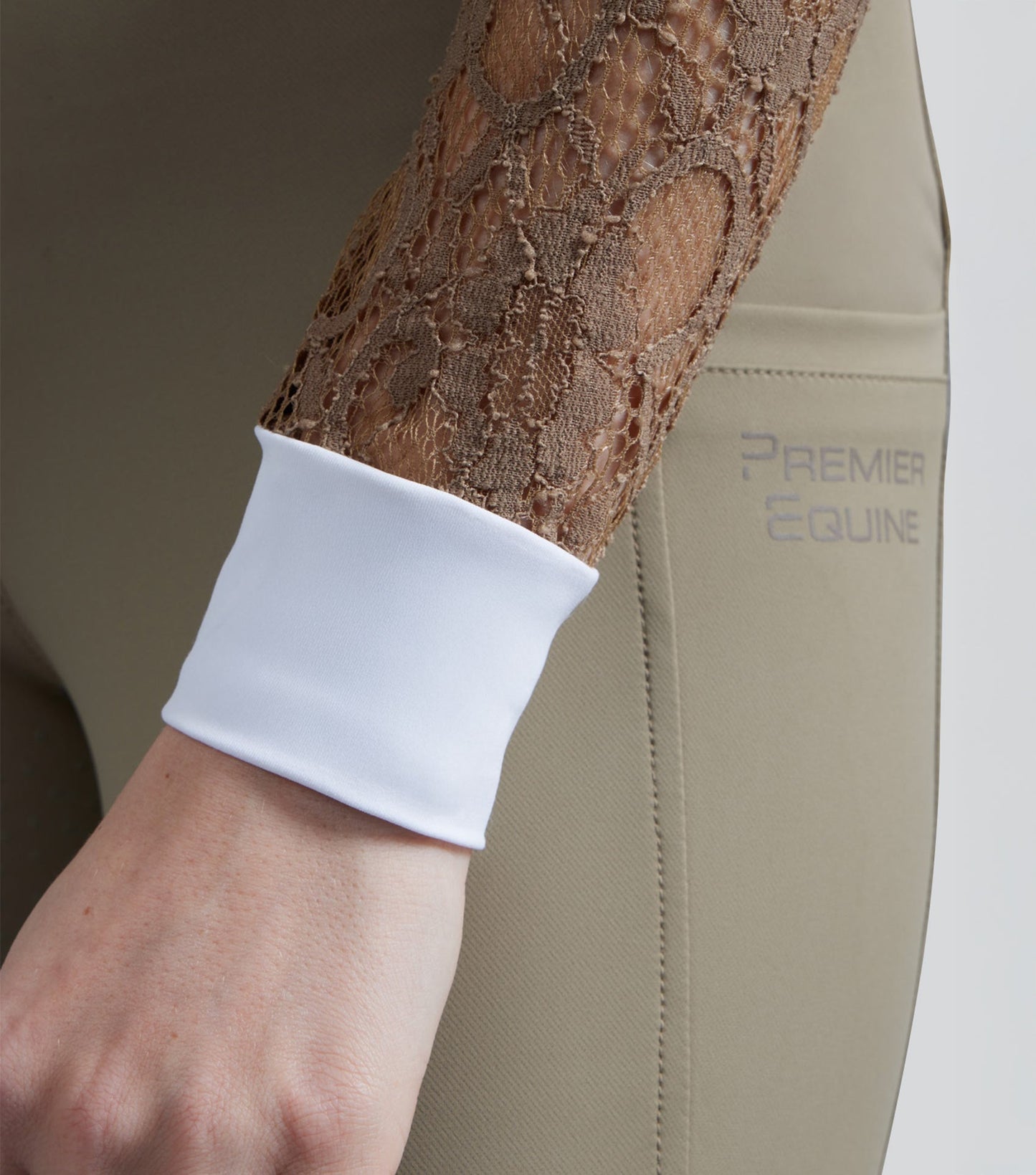 Description:Salento Ladies Long Sleeve Riding Top_Colour:Fossil_Position:5