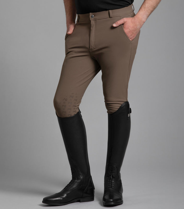 Premier Equine Santino Men's Gel Knee Riding Breeches (white, navy, walnut)