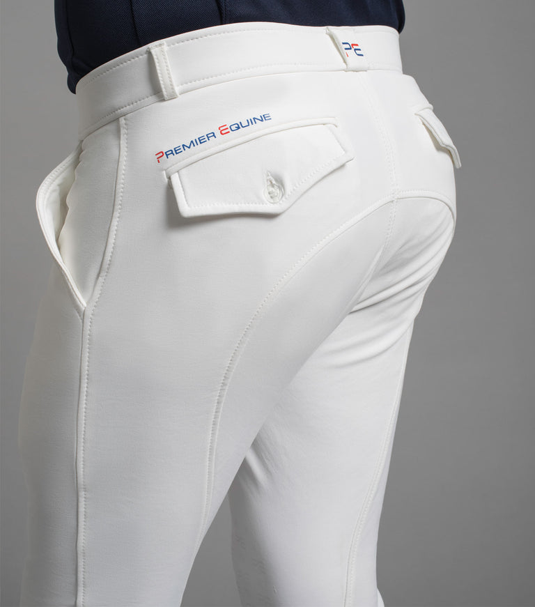 Premier Equine Santino Men's Gel Knee Riding Breeches (white, navy, walnut)