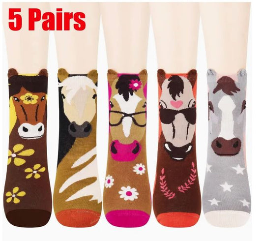 Horse Patterned socks - 5 pairs