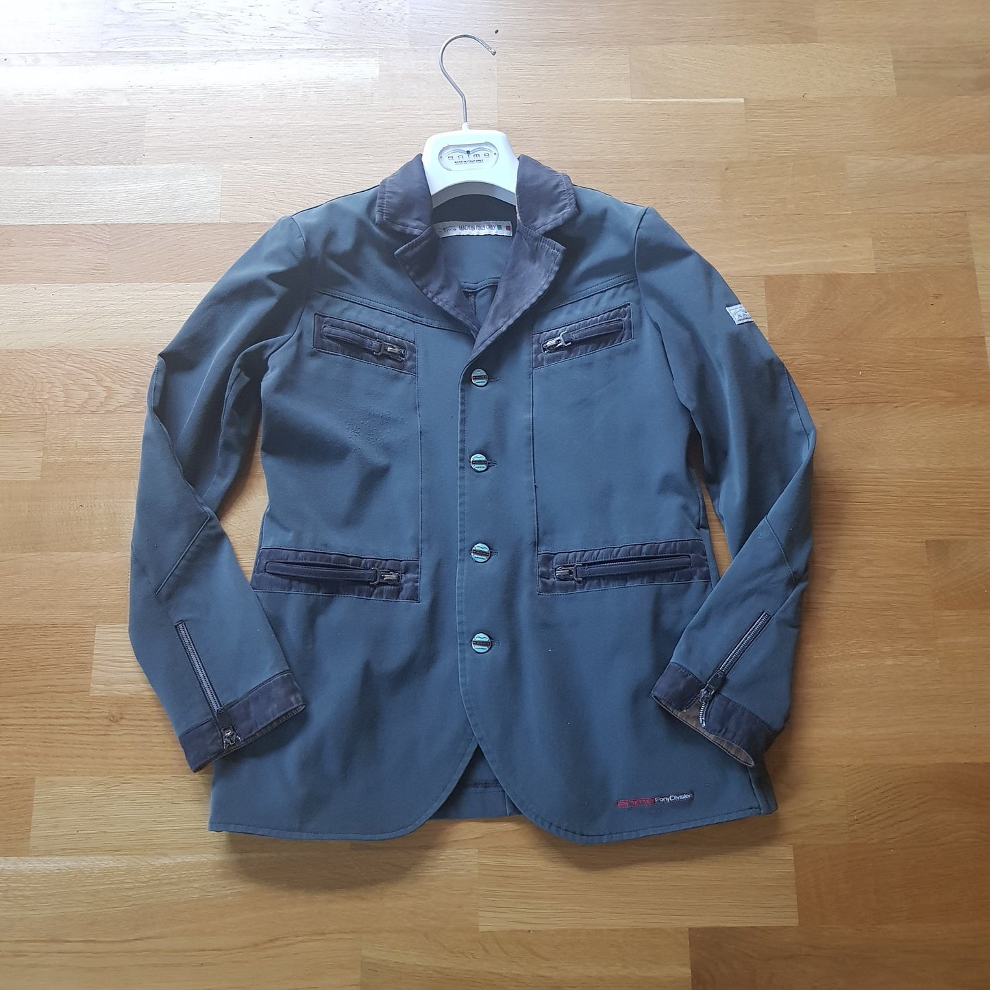 Animo boys grey show jacket (boys size / age 12) - Robyn's Tack Room