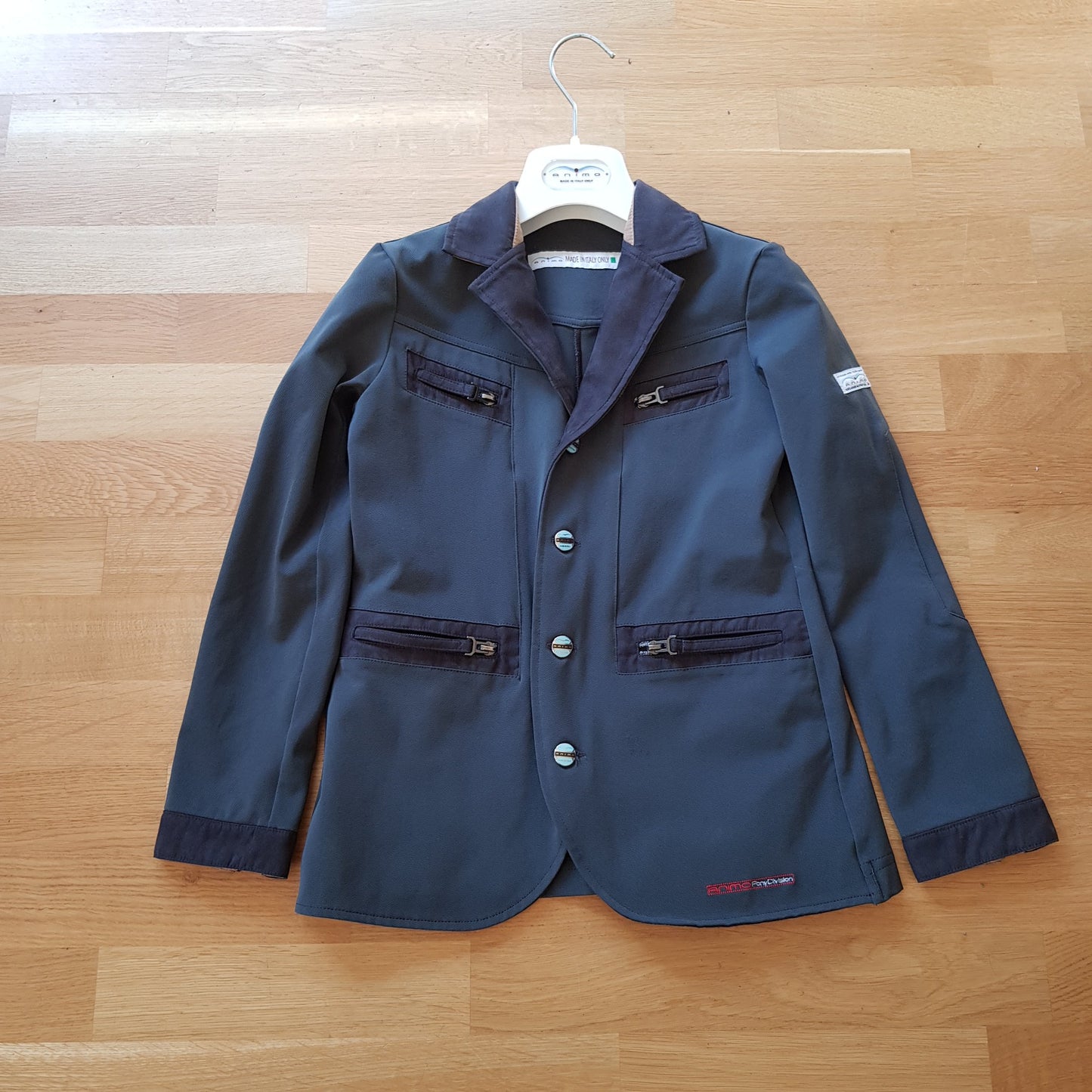 Animo boys grey show jacket (boys size / age 10) - Robyn's Tack Room