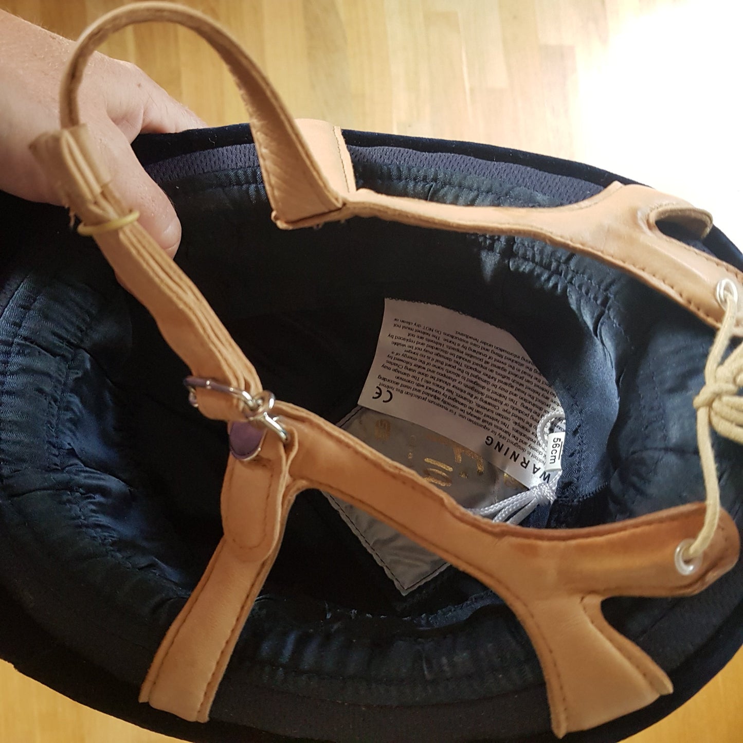 Charles Owen navy velvet Fian helmet, size 56 - Robyn's Tack Room